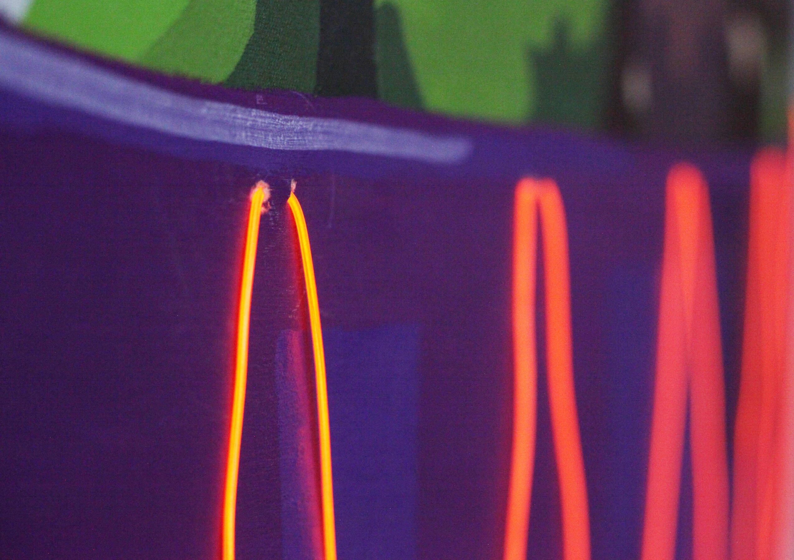 Olives in a purple bowl 6ft x 6ft Acrylic on Canvas with LED 2022